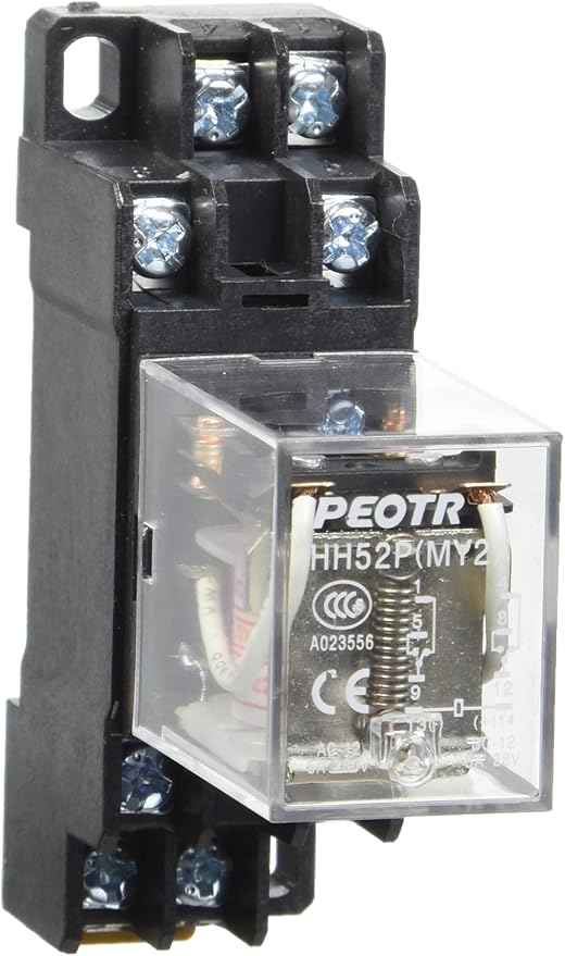 35mm DIN Rail DPDT 8 Terminal General Purpose Relay AC 200V/220V Coil