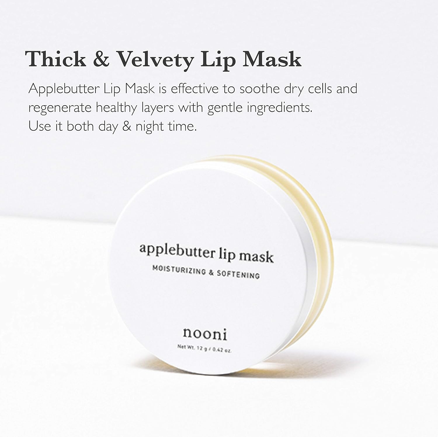 NOONI Applebutter Lip Balm with Shea Butter, AHAs, and Vitamins A, C & E | Moisturizing Lip Mask Overnight | Korean Skincare for Cracked Lip Repair | Cruelty-free, Gluten-free, Paraben-free : Beauty