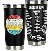 DECZHIYU 90th Birthday Gifts for Men Women - 1936 90th Birthday Decorations Gifts Ideas for Him Her - 90 Year Old Birthday Gift for Men Women Turning 90 Gift Ideas - 20oz Stainless Steel Tumbler
