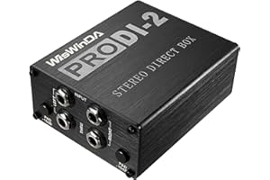 WISWINDA Passive Stereo Direct Box Dual Channel XLR Input 1/4” Output Low Distortion Free Phase Distortion for Musical Instruments (Black)
