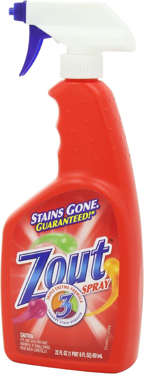 Zout Laundry Stain Remover Spray, Triple Enzyme Formula, 22 Ounce: Health & Personal Care
