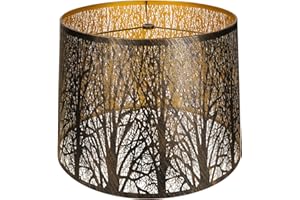 ALUCSET Large Metal Lampshade Forest Etching Forest Lamp Shade Pattern 12'' Top × 14'' Bottom × 10" Height Fits For Table Lamps and Floor Lamps Spider Fitter