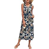 MOLERANI Women's Summer Maxi Dress 2026 Sleeveless Button Down Casual Loose Long Beach Sundress Travel Vacation Outfits