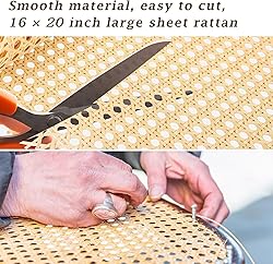 Upgraded Plastic Rattan Webbing, 16"x20" inches DIY