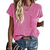Imily Bela Summer Fall Short Sleeve Sweater for Women 2026 Crew Neck Ribbed Knit Vests Trendy Pullover Tops