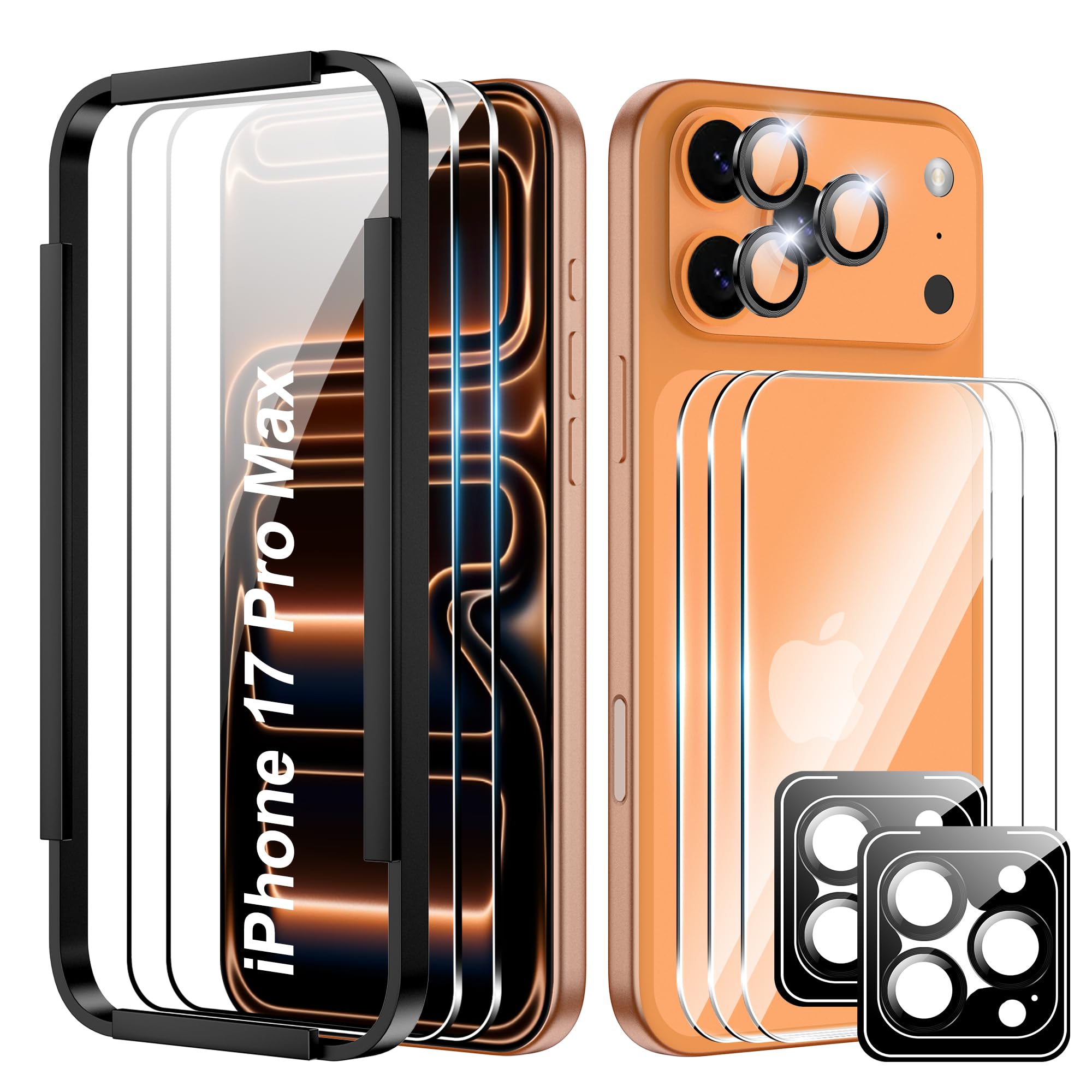 Photo 1 of Suttkue for iPhone 17 Pro 6.3'' Back Screen Protector?Screen Protector?Camera Lens Protector,9H Hardness,HD-Tempered Glass,Case Friendly,(2+2+2 pack)