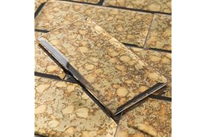 Lovdeco Peel and Stick Beveled Gold Antique Mirror Tile Subway Mirror Glass Backsplash 3x6 Inch for Kitchen Bathroom Wall (40 Pcs, 5 SQ.FT.)