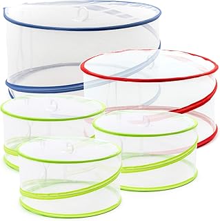5 Stück Pop Up Abdeckhaube Fliegenhaube Fliegenschutz, Kuchenabdeckung, Faltbar & Wiederverwendbare - Lebensmittel Abdeckung, Insektenschutzhaube für Indoor Outdoor Picknick Sommer BBQ Speisen Obst.