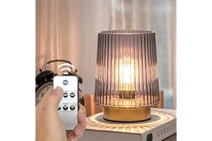 ULAROOM Battery Operated Lamp with Remote Control, Cordless Table Lamps for Home Decor, Portable Dimmable Brightness Small Lamp with Timer for Room Decorative Corner Bedroom (Lavender Purple)