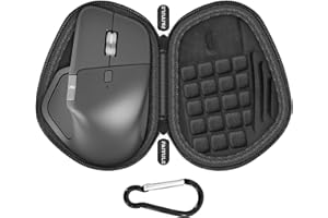 Carrying Case Compatible with Logitech MX Master 4/3S/3 Mouse, Waterproof PU Leather Travel Bag with Precise Receiver Slot & 