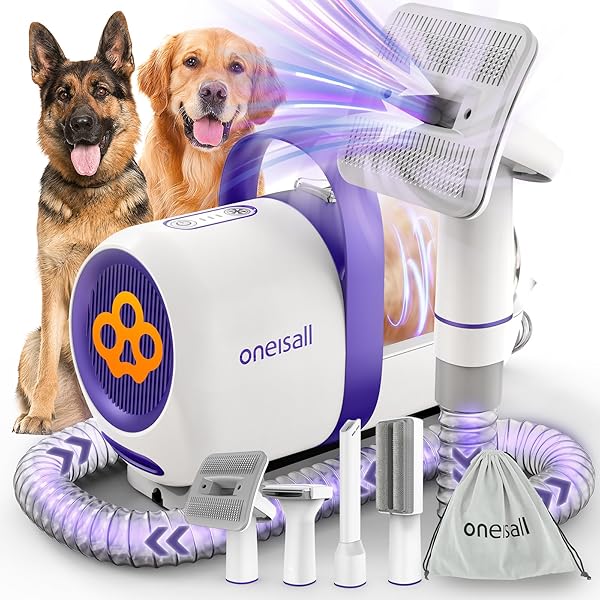 ONEISALL DOG GROOMING VACUUM KITS: 15000PA SHEDDING BRUSH...