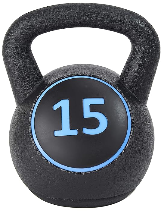Image 2 - BalanceFrom Wide Grip 3-Piece Kettlebell Exercise Fitness Weight Set, Include 5 lbs, 10 lbs, 15 lbs or 10 lbs, 15 lbs, 20 lbs