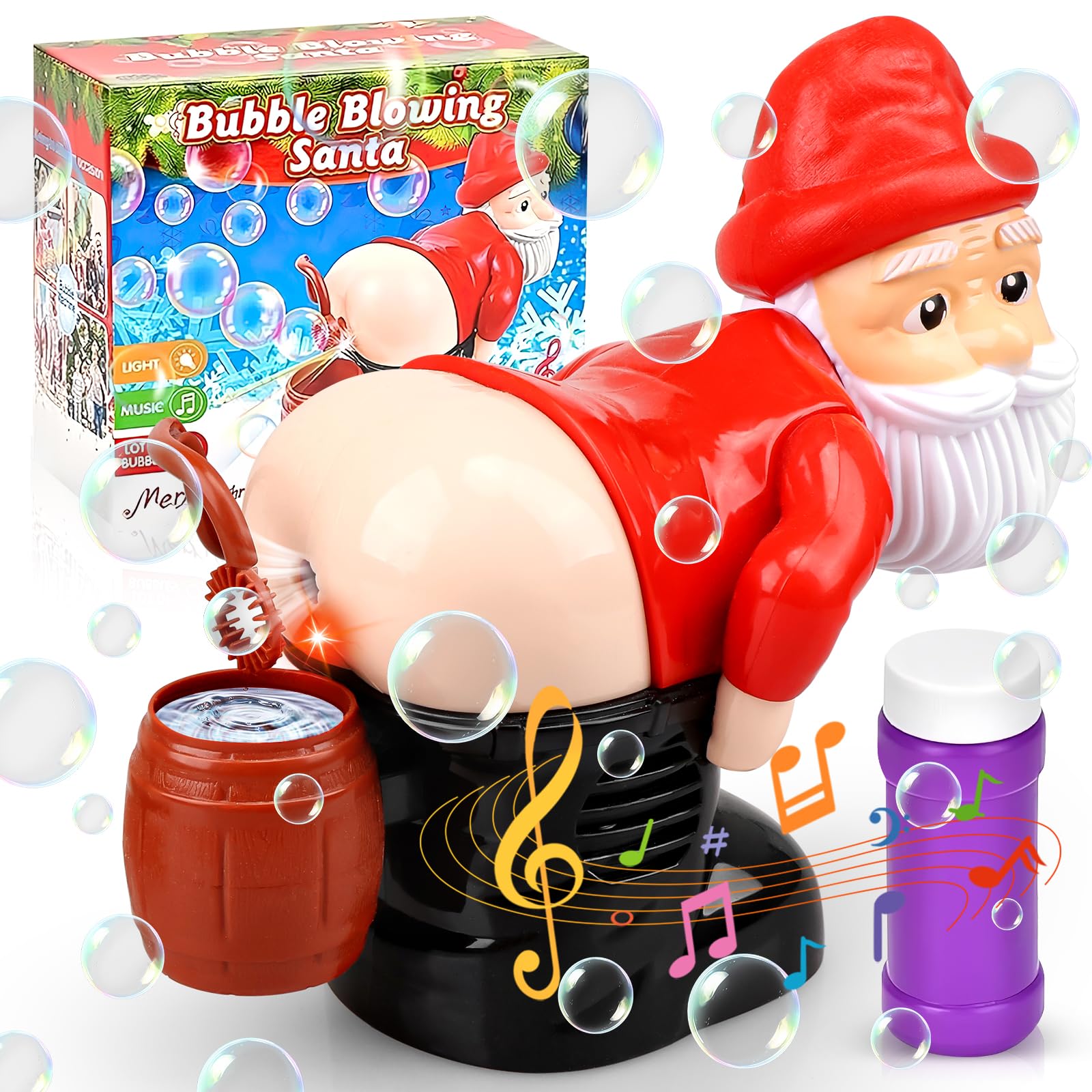 Christmas Funny Santa Electric Bubble Blowing Machine - Automatic Fart Bubble Toy For Kids