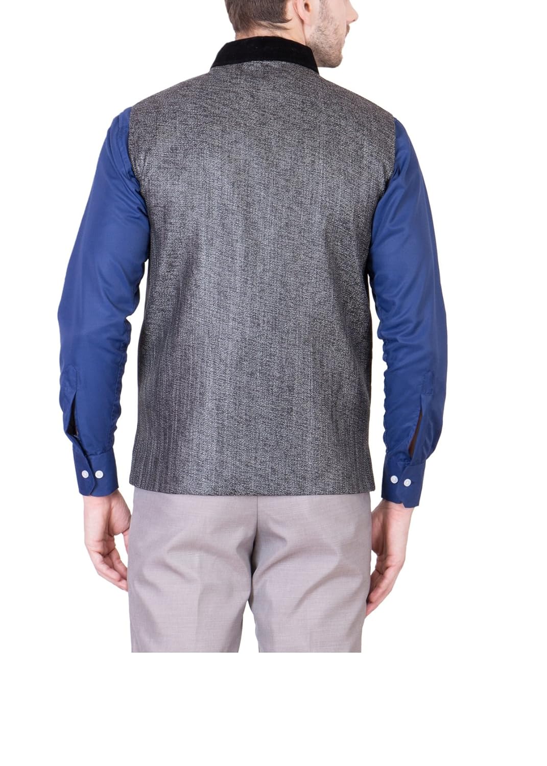 akaas merchandise men jute nehru jacket waistcoat (35-8hkq-vehf_grey_s)