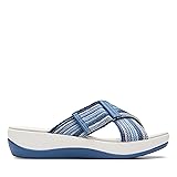 Clarks Women's Arla Wave Slide Sandal, Blue