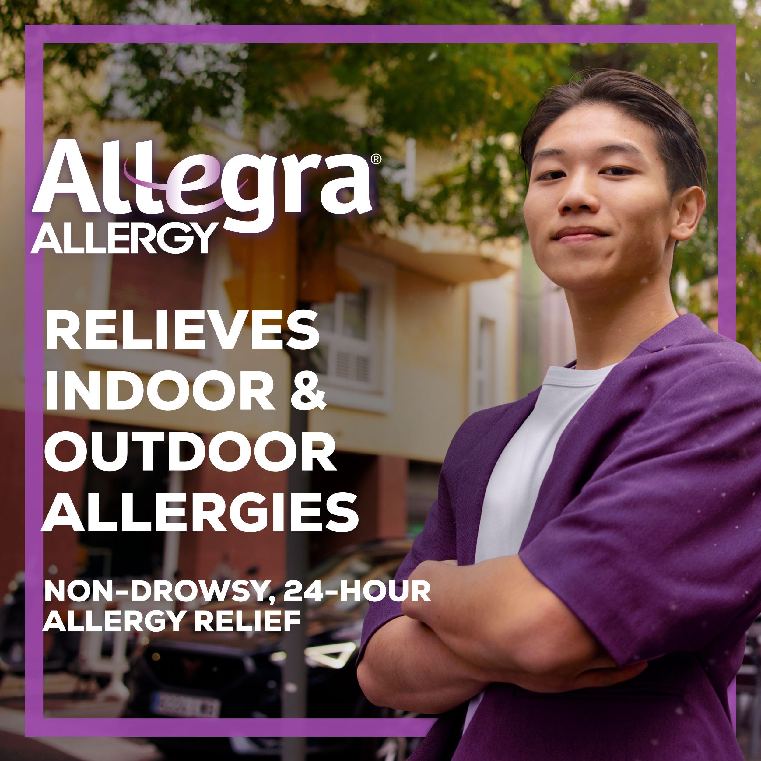 Allegra Adult 24-Hour Allergy Relief Tablets, Non-Drowsy Indoor and Outdoor Allergy Medicine, 180 mg Fexofenadine HCI Antihistamine Pill, 5-Count
