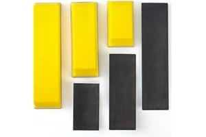 Shawya Rectangle Hand Sanding Block Kit with 3 Blocks, 5", 7-3/4" and 10" Set, Hook & Loop Backing and PSA Sandpaper Conversion Adapter Pad - Auto Paint Prep Sand Woodworking