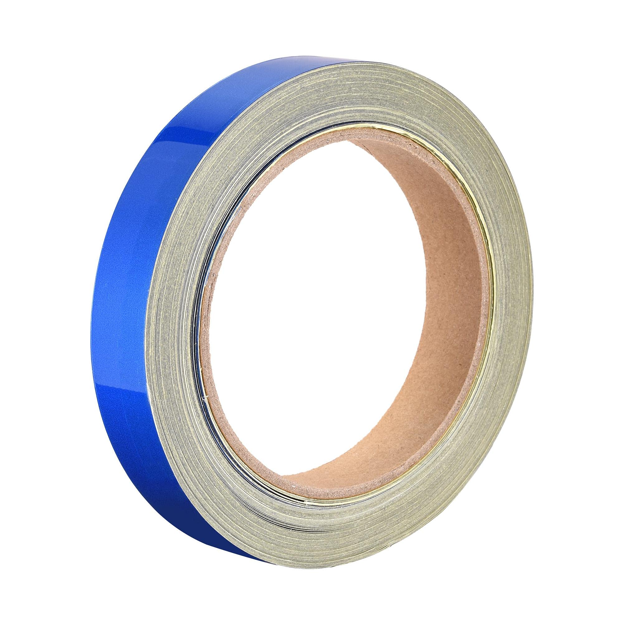 sourcing map Reflective Tape Blue, 20mm x 25m, Outdoor Waterproof Warning Tape for Bikes, RV, and Boat Striping Marking