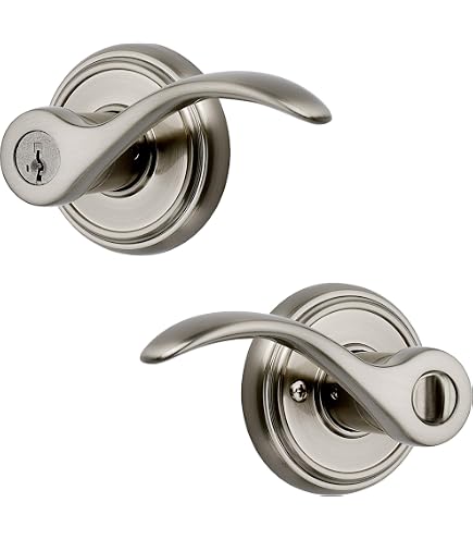 Baldwin 5540 Adjustable Passage Door Latch - Satin Nickel, Fits 1-3/8" To 1-3/4" Doors, 2-3/8" Or 2-3/4" Backset