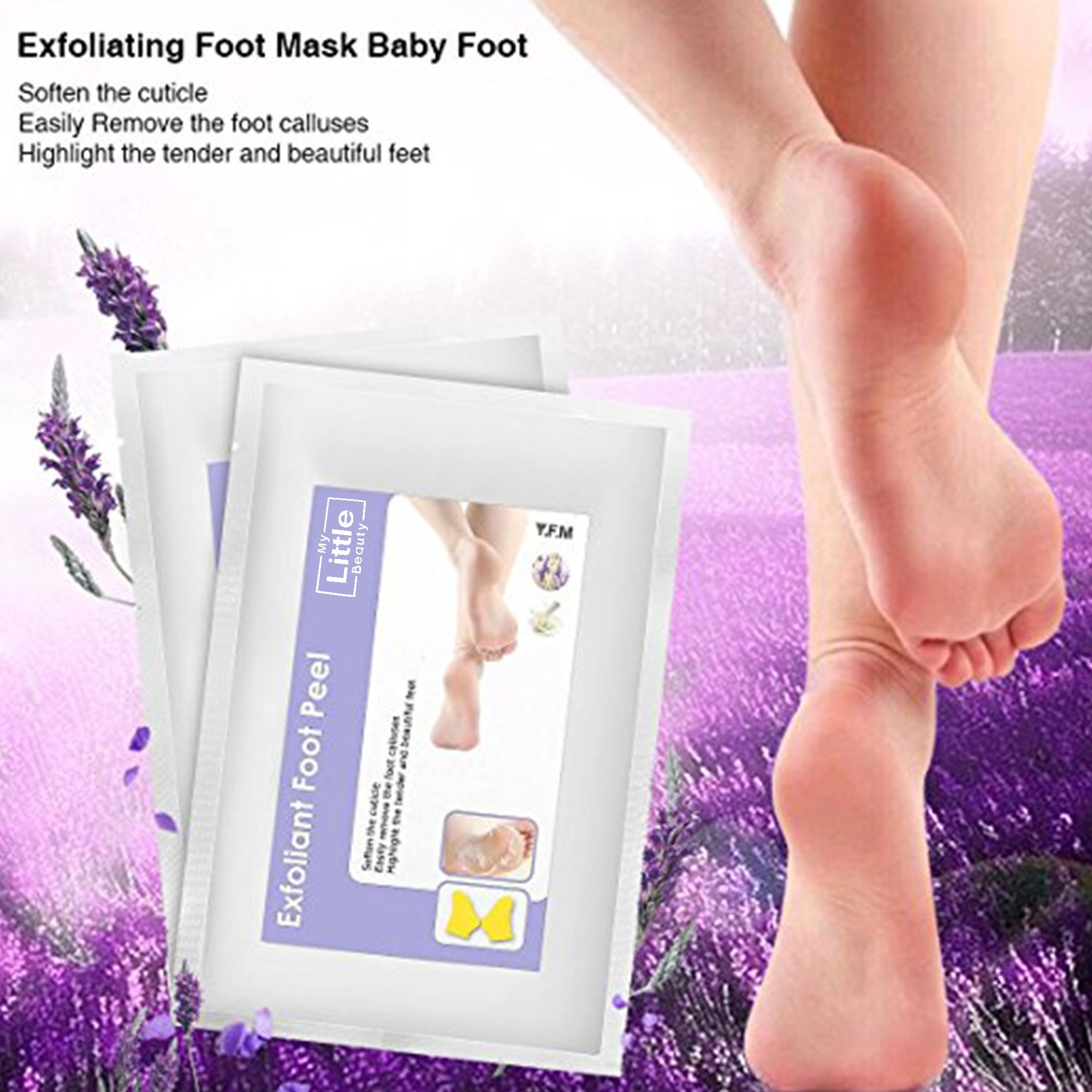 Foot Peel Mask - MY LITTLE BEAUTY - Exfoliating Foot Mask for Dry Skin (2 Pairs per Box)