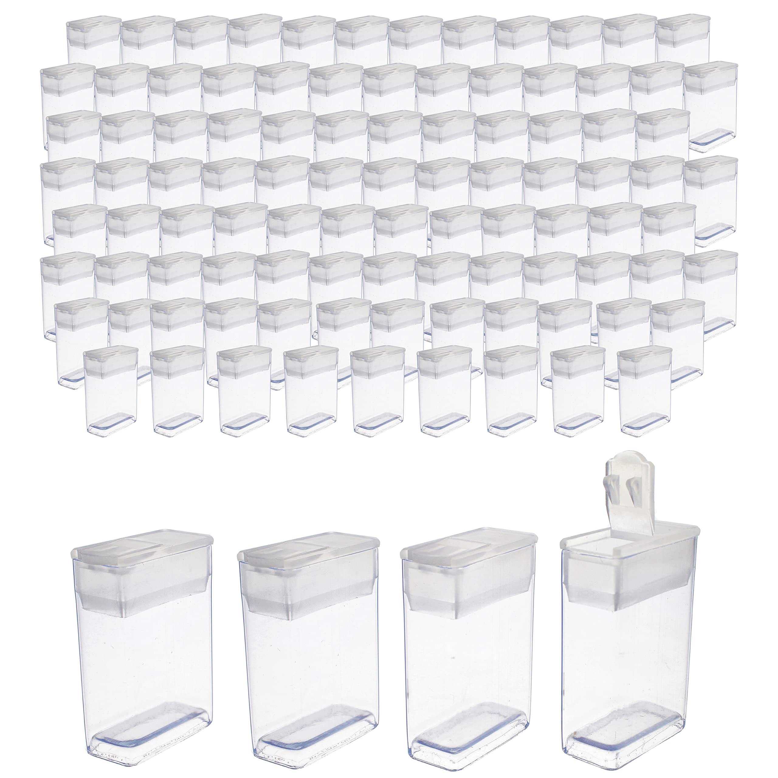 The Beadsmith Clear Plastic Boxes - Rectangle with a Flip Top Cap - 7/16” x 1” x 1-1/2” - Use for Beads, Bath Salts, Wedding & Party Favors, Home or Office Storage - Bag of 100
