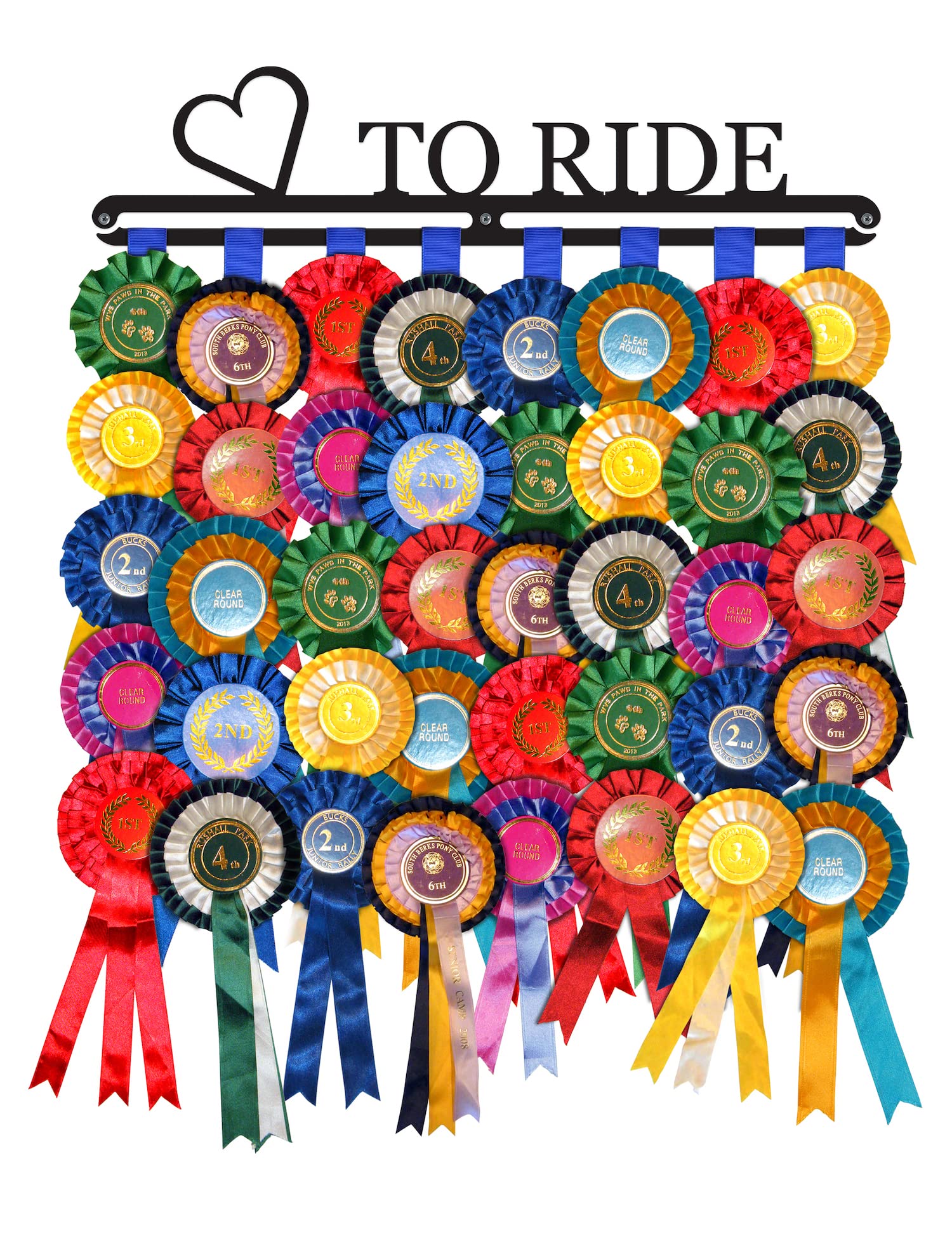 The Medal Hanger Shop | 'Love to Ride' | Black | Rosette/Ribbon Display Hanger Holder | Made in Britain