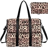 IBFUN Utility Tote Bag with 14/24 Pockets Zip Top Teacher Tote Bag for Teacher/Work Women