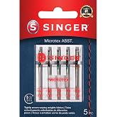SINGER 04708 Assorted Universal Microtex Sewing Machine Needles, Sizes 60/8, 70/09, 80/11, 5-Count