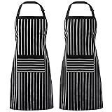 Syntus 2 Pack Adjustable Bib Apron with 3 Pockets