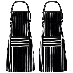 Syntus 2 Pack Adjustable Bib Apron with 3 Pockets
