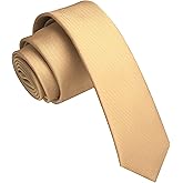 JEMYGINS 1.58" Solid Color Skinny Tie Slim Necktie for Men(4cm)