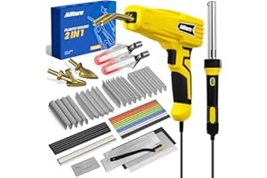 Allturn Plastic Welder,Plastic Welding Kit 3 in 1,Plastic Repair Welder Kit,1000pcs Plastic Welding Staples,Plastic Welding Rods Kit,Repair for Most Thermoset Plastics,Yellow