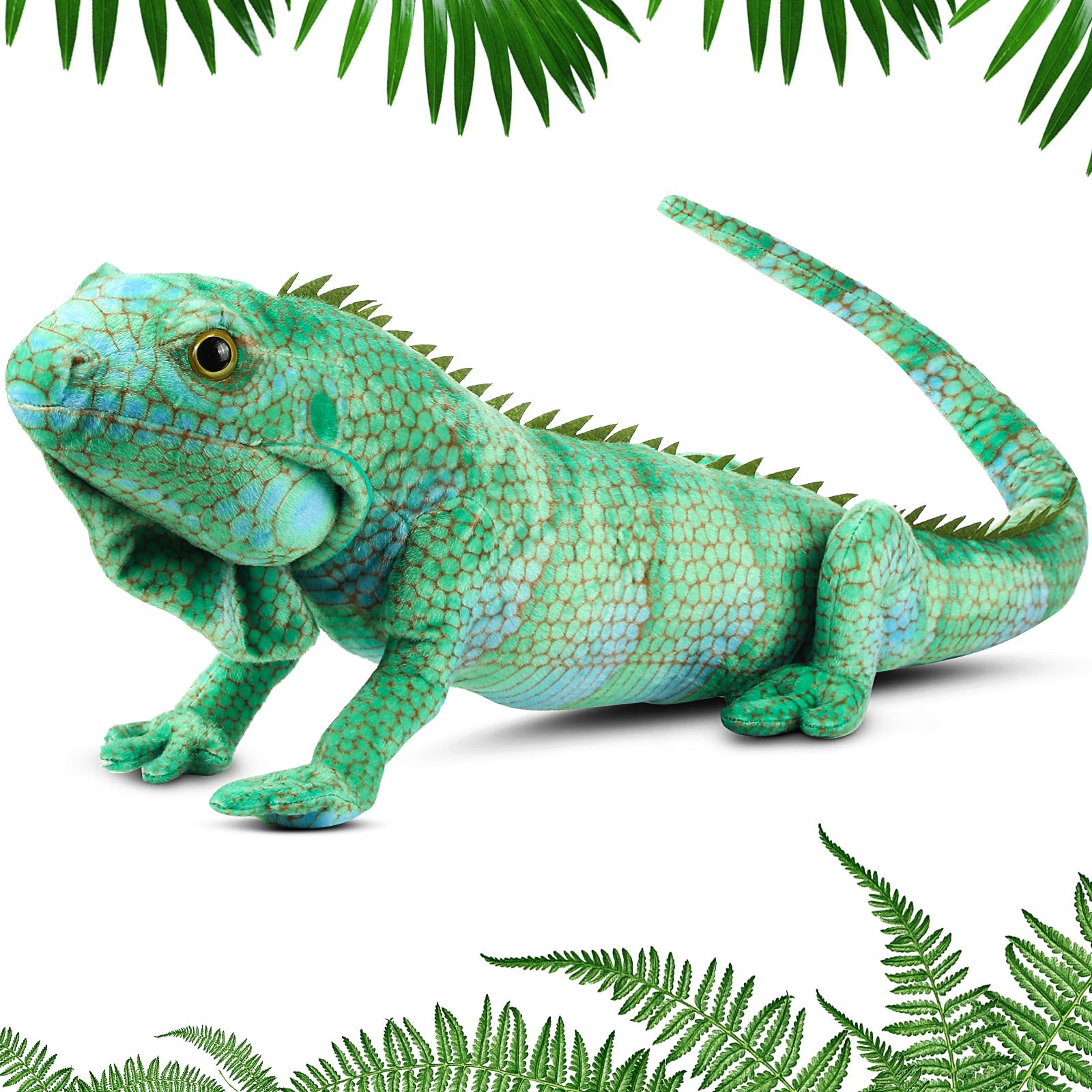 Photo 1 of Syhood Lizard Stuffed Animals 37.4'' Realistic Plush Toy Lizard Toy Soft Plush Reptile Gift for Boys Girls Animal Lovers Birthday Easter(Iguana)