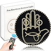 2 in 1 Emoji Glow Hand Gesture Light for Car Window, Road Rage LED Sign with 14 Modes & Remote Control, Funny Car Gadgets & A