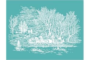 BAOFALI Christmas Theme Silkscreen Stencil,Reusable Self-Adhesive Silk Screen Printing, for Decor/Printing on Wood/Fabric/Wall/Cup/Plate/Glass/Paper, Home Christmas Decorations(8.5x11inch)