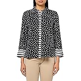 MULTIPLES Women's Turn-Up Cuff Three Quarters Sleeves Button Front Shirt