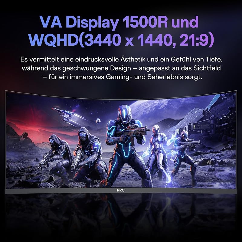 34-Zoll Curved-Gaming-Monitor UWQHD 120 Hz 3440 x 1440, 1500R-VA-Panel