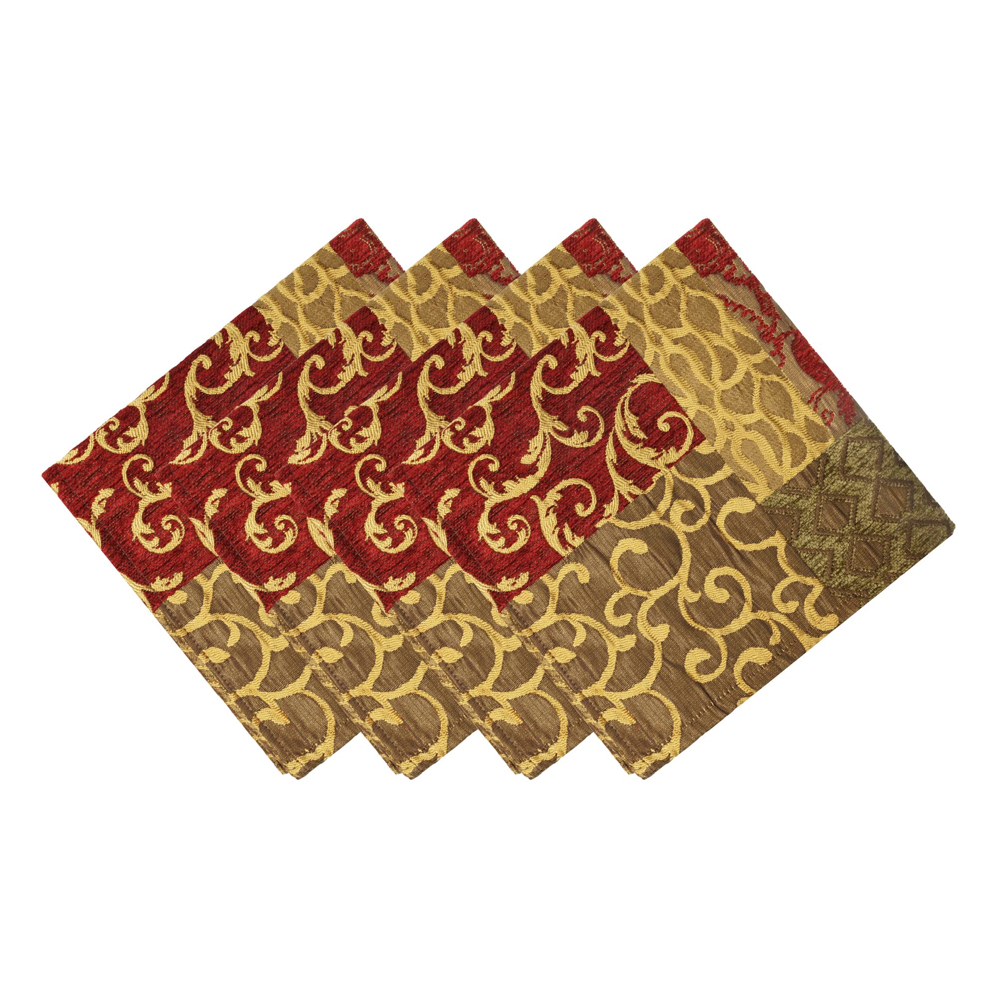 TOPLUXE Cloth Napkins Set of 4, Luxury Napkins Reusable 45x45cm, Dining Table Decoration for Dining Room/Restaurant (Puzzle)