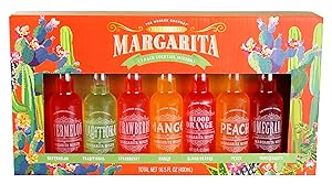 Thoughtfully Gifts, Margarita Cocktail Mixer Set, Includes 7 Unique Margarita Flavors: Watermelon, Strawberry, Mango, Blood Orange, Peach, Pomegranate and Traditional (Contains NO Alcohol)