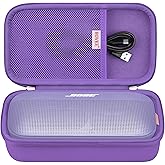 BOVKE Hard Travel Speaker Case for Bose New SoundLink Flex Speaker (2nd Gen) / Bose SoundLink Flex Bluetooth Portable Speaker, Extra Mesh Pocket for Bose Speaker Charger, Charging Cables, Lilac Purple