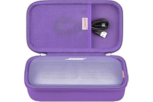 BOVKE Hard Travel Speaker Case for Bose New SoundLink Flex Speaker (2nd Gen) / Bose SoundLink Flex Bluetooth Portable Speaker, Extra Mesh Pocket for Bose Speaker Charger, Charging Cables, Lilac Purple