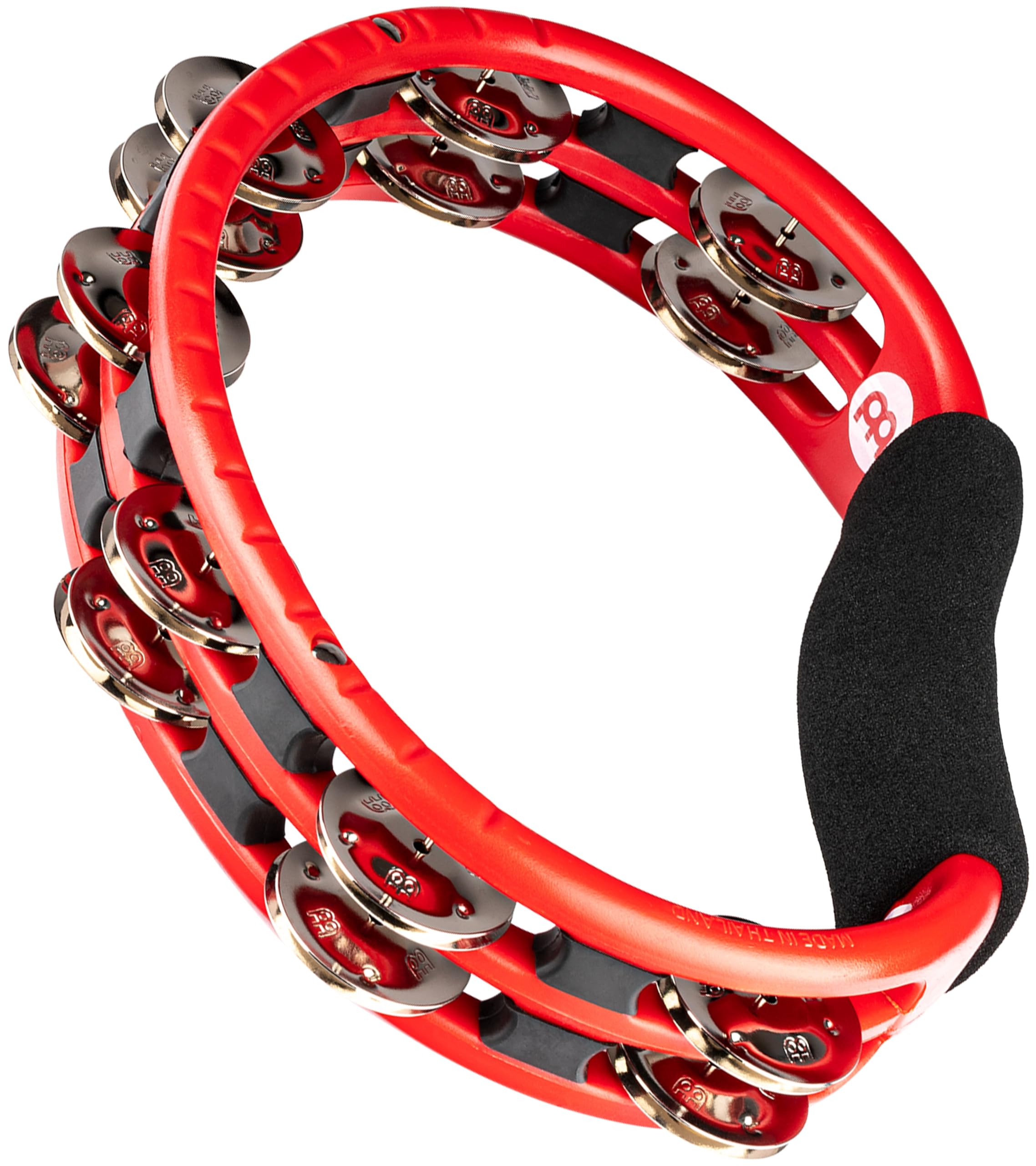 Meinl Percussion Headliner Hand Tambourine - 2-Row Tambourine - With Curved Handle - ABS Plastic / Nickel-Plated Steel, Red / Silver (TMT1R)