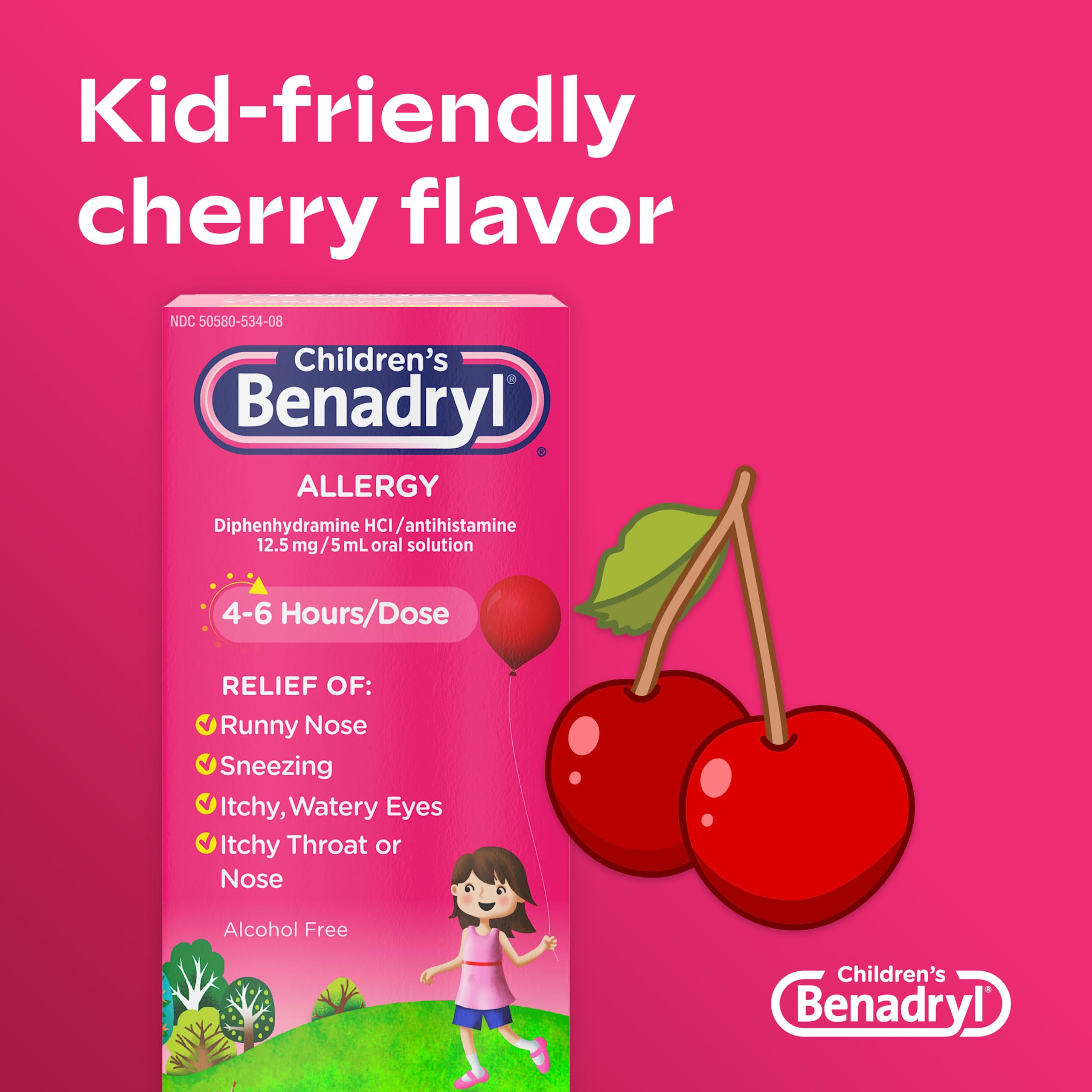 Image showcasing Mua Benadryl Children's Allergy Relief Liquid Medicine with ...