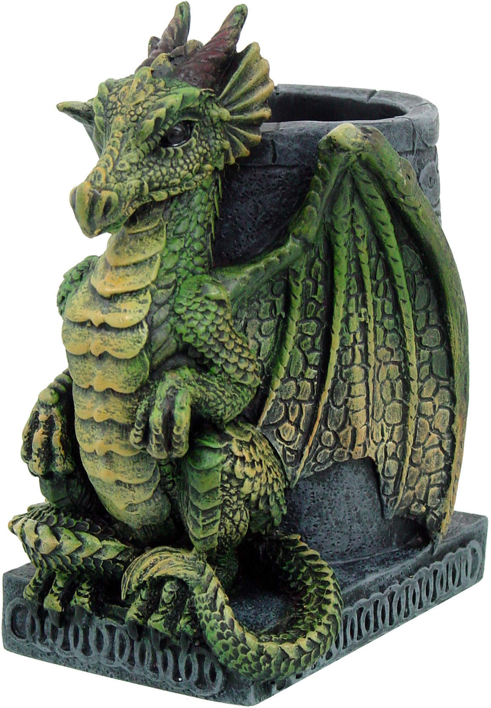 Nemesis NEM2564 Now Green Wyrm Dragon Pen Pot Holder, 10.6cm