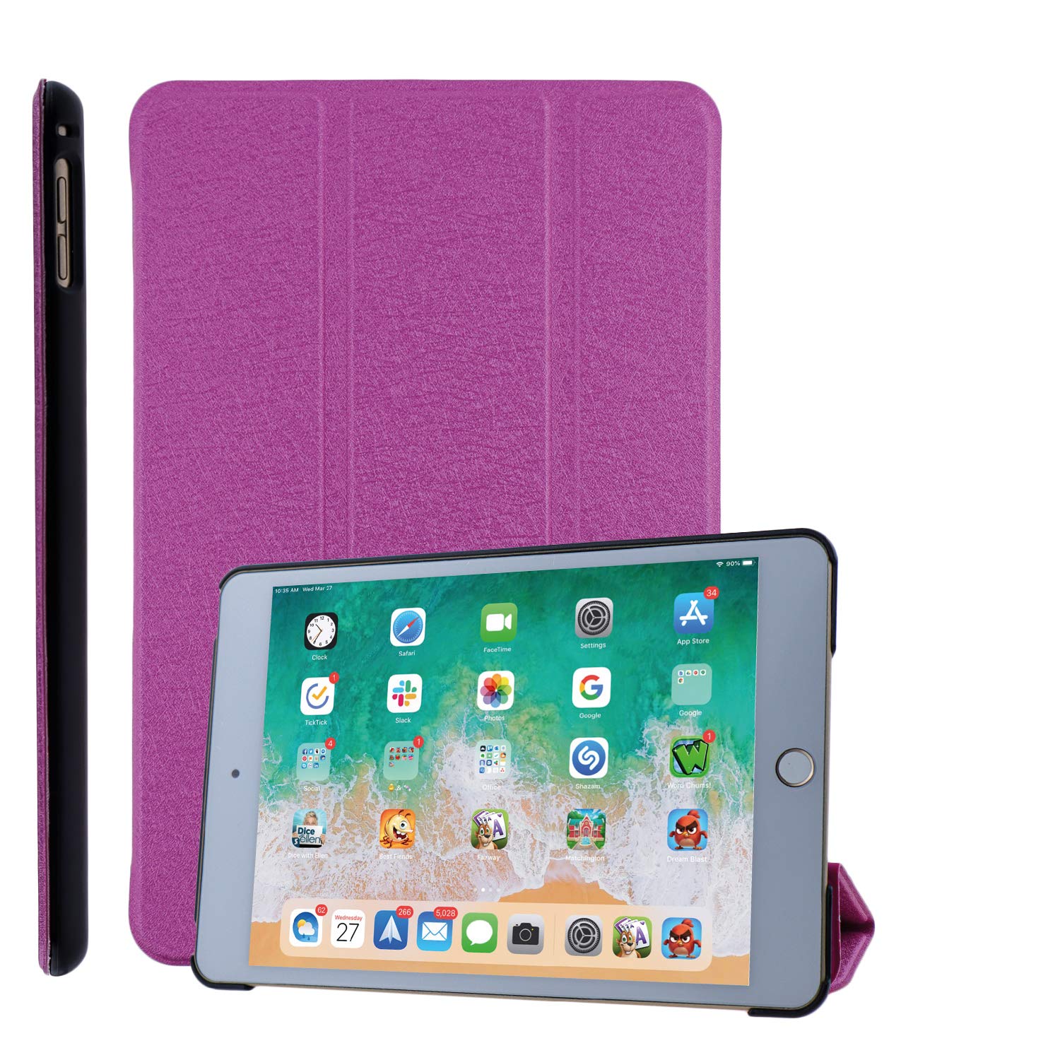 COOVY® Ultra Slim Cover for Apple iPad mini 5 (Model 2019) Smart Protective Cover Case Cover with Standing function and Auto Sleep/Wake up I hotpink