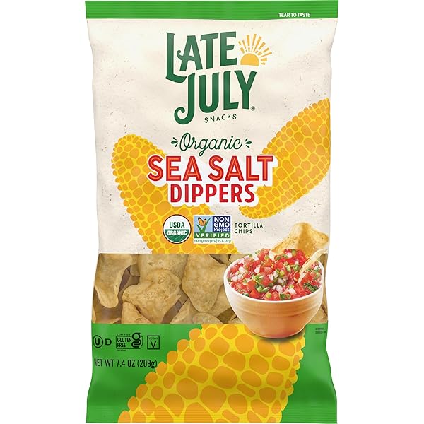 LATE JULY SEA SALT DIPPERS ORGANIC TORTILLA CHIPS,...