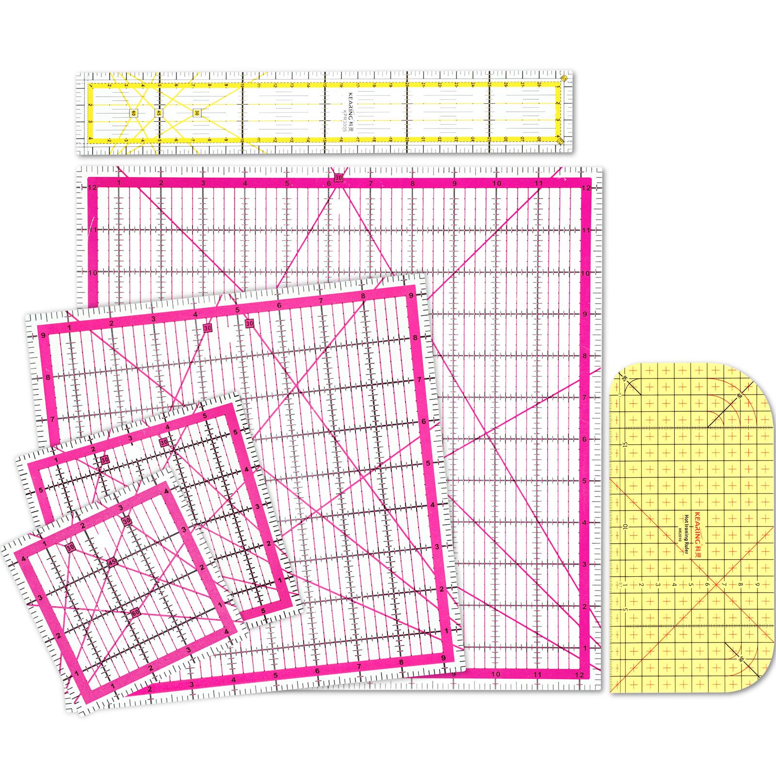 Mua Frienda 6 Pcs Acrylic Square Quilting Rulers (12.5/9.5/6/ 4.5 ...