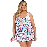 Maxine of Hollywood Womens Seam Front Swim Dress One Piece Swimsuit