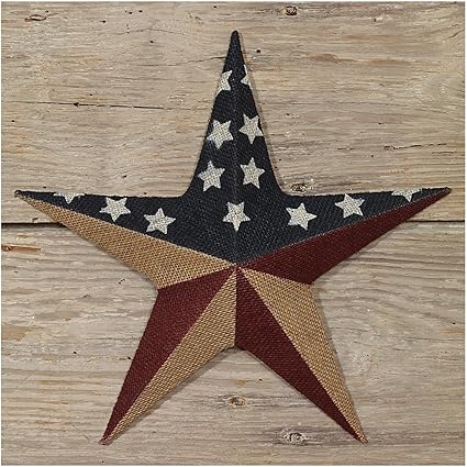 Set Of 5 Primitive Shabby Country Rusty 8 Barn Star Tin Hanging