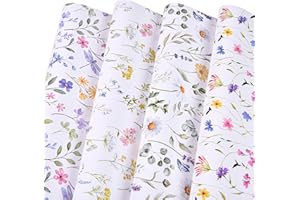Titiweet Floral Wrapping Paper - Birthday Wrapping Paper for Women, 8 Sheets Wildflower Wrapping Paper for Wedding Mothers Day Baby Shower, 20 x 28 Inches Per Sheet, Floral(8 sheets)